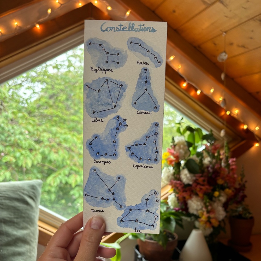 Original "Constellation" Watercolor Wall Hanging by Emma Walters